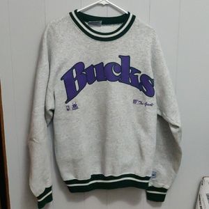 Vintage 90s Milwaukee Bucks Swearshirt Large Rare